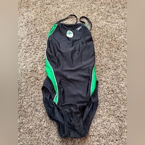 Speedo Women's One Piece in Black and Green